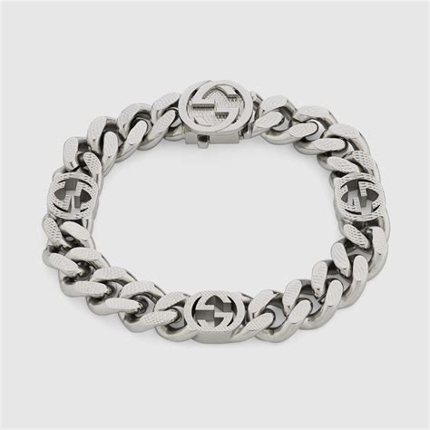 Gucci Interlocking bracelet in palladium metal .